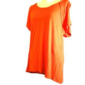 Apt 9 Top Size OX Orange Cold Shoulder Pullover Soft Rayon Fabric Stretch Unworn